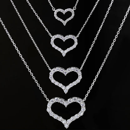 D Color Heart Shape Moissanite Diamond Jewelry Set for Women 925 Sterling Silver Pendant Necklace Stud Earrings Wedding Jewelry