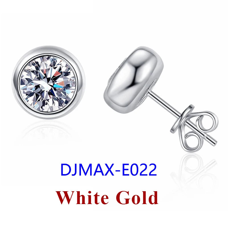 0.5-2ct Moissanite Diamond Stud Earrings for Women Original 925 Sterling Silver Lady's Moissanite Earring New 2026