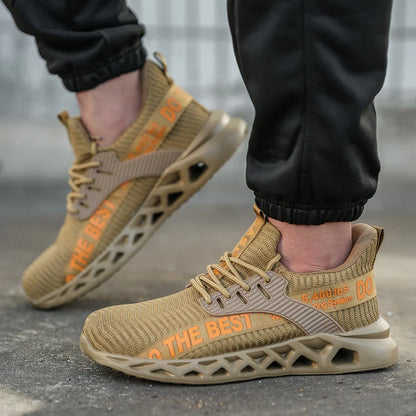 Indestructible Steel Toe Shoes for Men Women Anti-Puncture Work Shoes Comfortable Breathable Work Safety Protective Sneakers