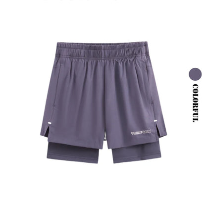 Women Running Shorts High Waist Quick Dry Gym Yoga 2 in 1 Athletic Shorts With Pocket Summer Workout Short Sportswear New