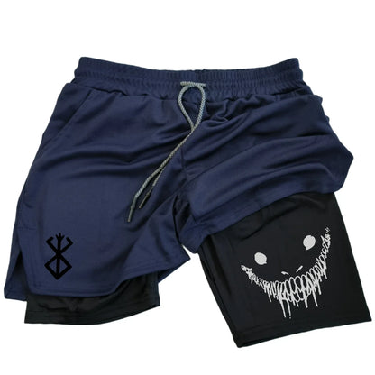2 in 1 Sports Shorts Men Fitness Gym Training Quick Dry Shorts Workout Jogging