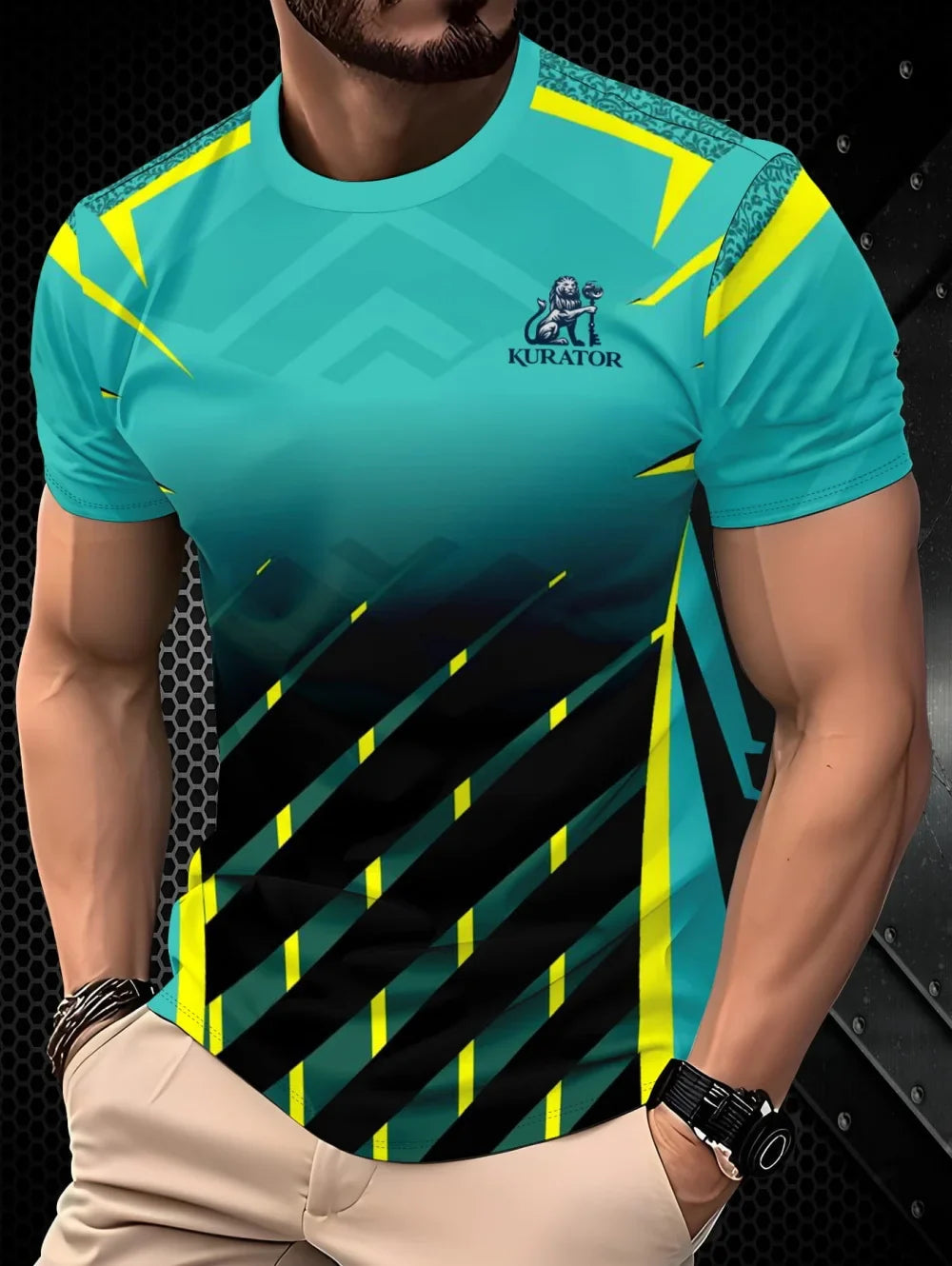 Plus Size Men's 3D Print T-Shirt Summer Casual Round Neck Short Sleeved Top Running Fitness Exercise High-End T-Shirts for Men