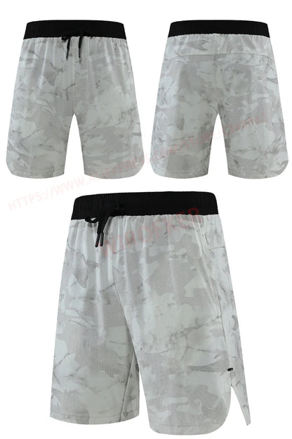 Men Fitness Shorts Quick Dry Sport Shirts Casual Beach Brand Short Camouflage