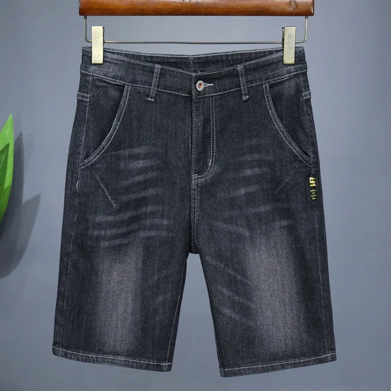 Men's Straight Casual Denim Shorts Simple Solid Cargo Slim Jeans Comfortable Breathable Bermuda Short Pants Summer 2025 Y2K