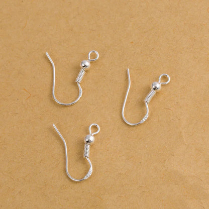 Wholesale 400PCS Lot 18mm 925 Sterling Silver Earring Hooks Ball Jewelry Accessory Findings Ear Wire