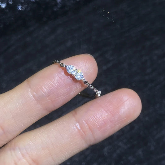 3mm Moissanite Wedding Ring 925 Sterling Silver Eternity Band Lab Diamond Bride Party Rings For Women Designer Jewelry