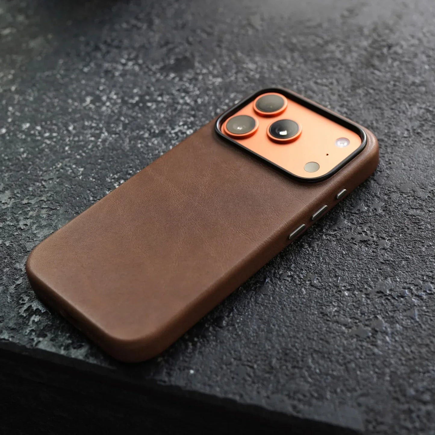 Magnetic Genuine Leather Case for iPhone 17 16 Pro Max 15 14 Compatible with MagSafe Nature Cowhide Retro Phone Cover