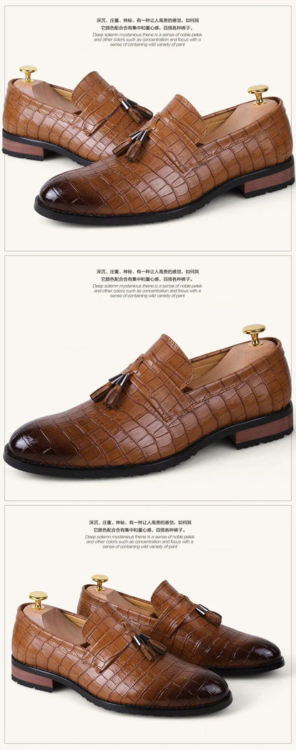 Luxury Formal Men's Dress Italian Designer Stylist Wedding Casual Business Patent Leather Loafers Oxfords Shoes for Men