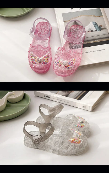 2025 New Summer Children's Sandals Little Princess Shoes Girls Sandals Baby Jelly Shoes Girls Beach Shoes
