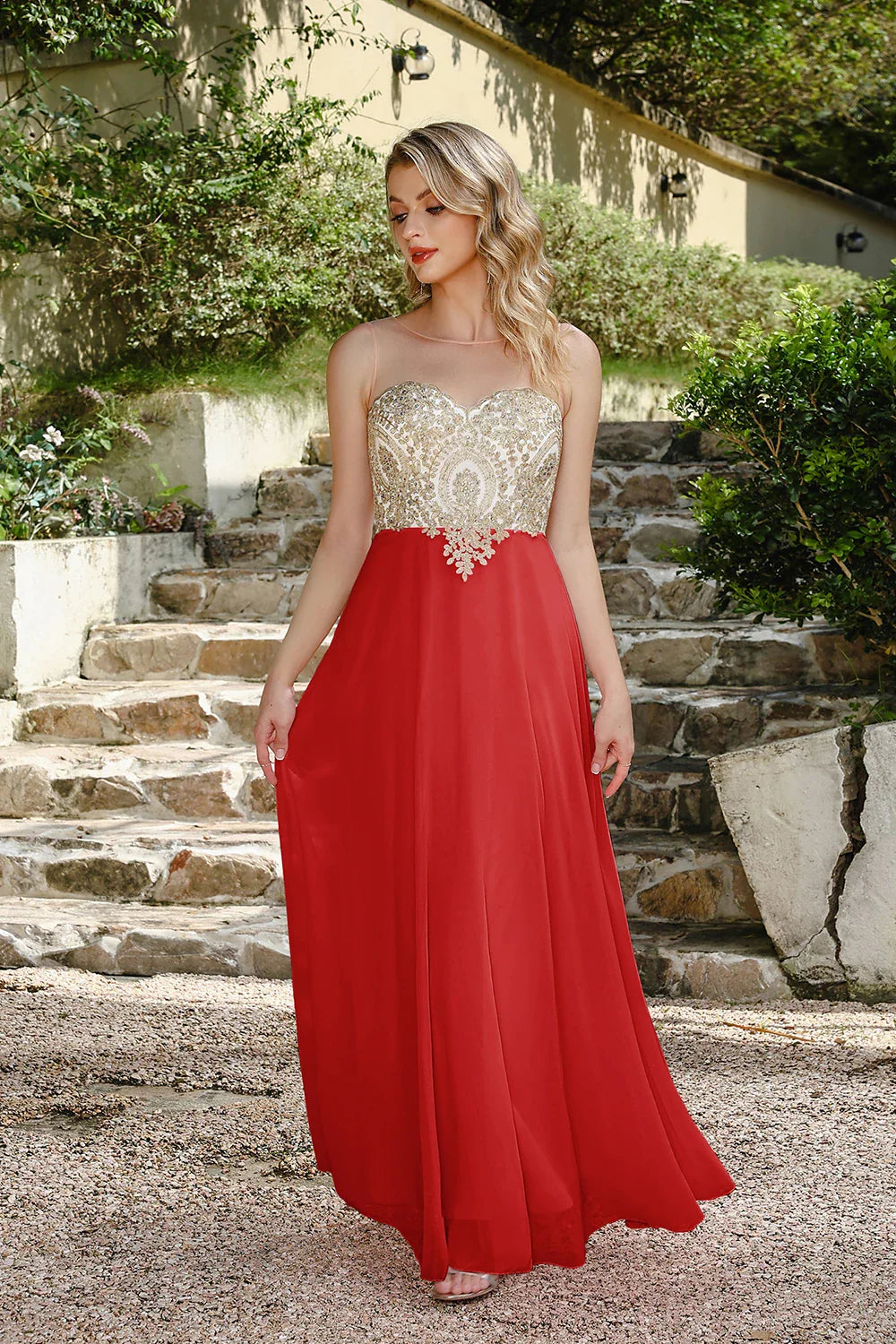 A-line Sweetheart Lace Christmas Party Dress Elegant Backless Long  Chiffon Beaded Evening Dresses Formal Prom Wedding Party Gow