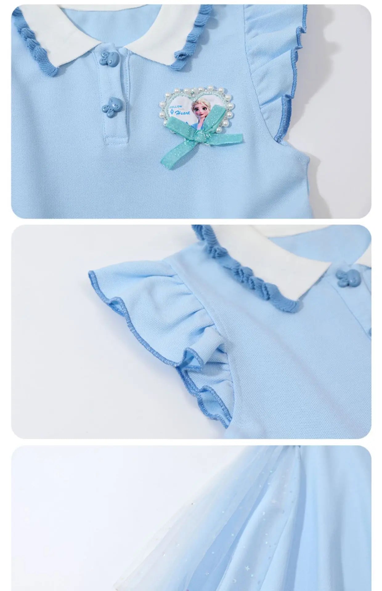 Girls Summer Princess Style Polo Dress Kids Casual Short Sleeve Lapel A-Line Dress Toddler Baby Girls Party Holiday