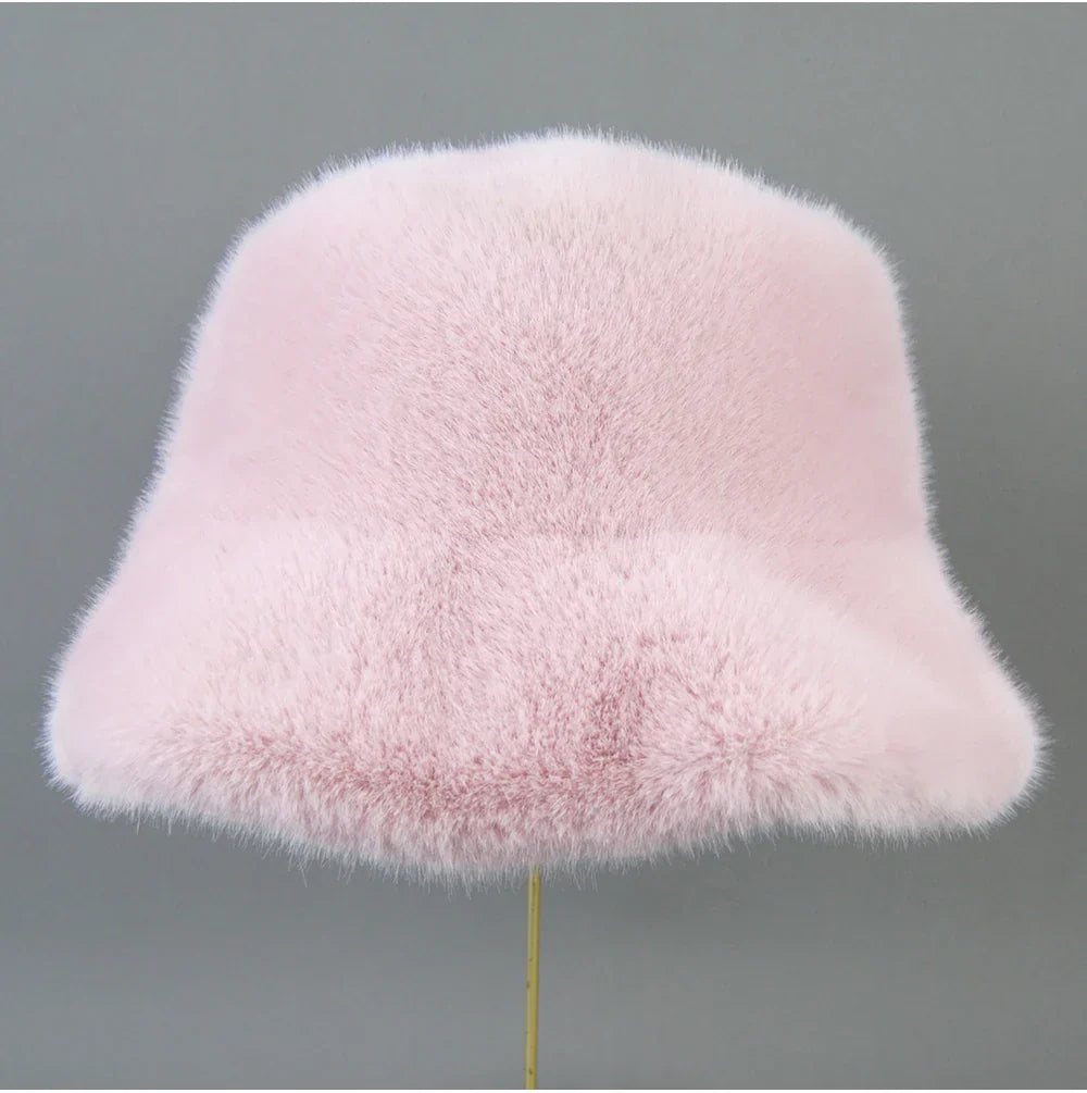 False Mink Fur Berets Elegant Women's Winter Caps New Design Fashion Artificial Fur Hats Knitted Warm False Mink Fur Beanies Hat