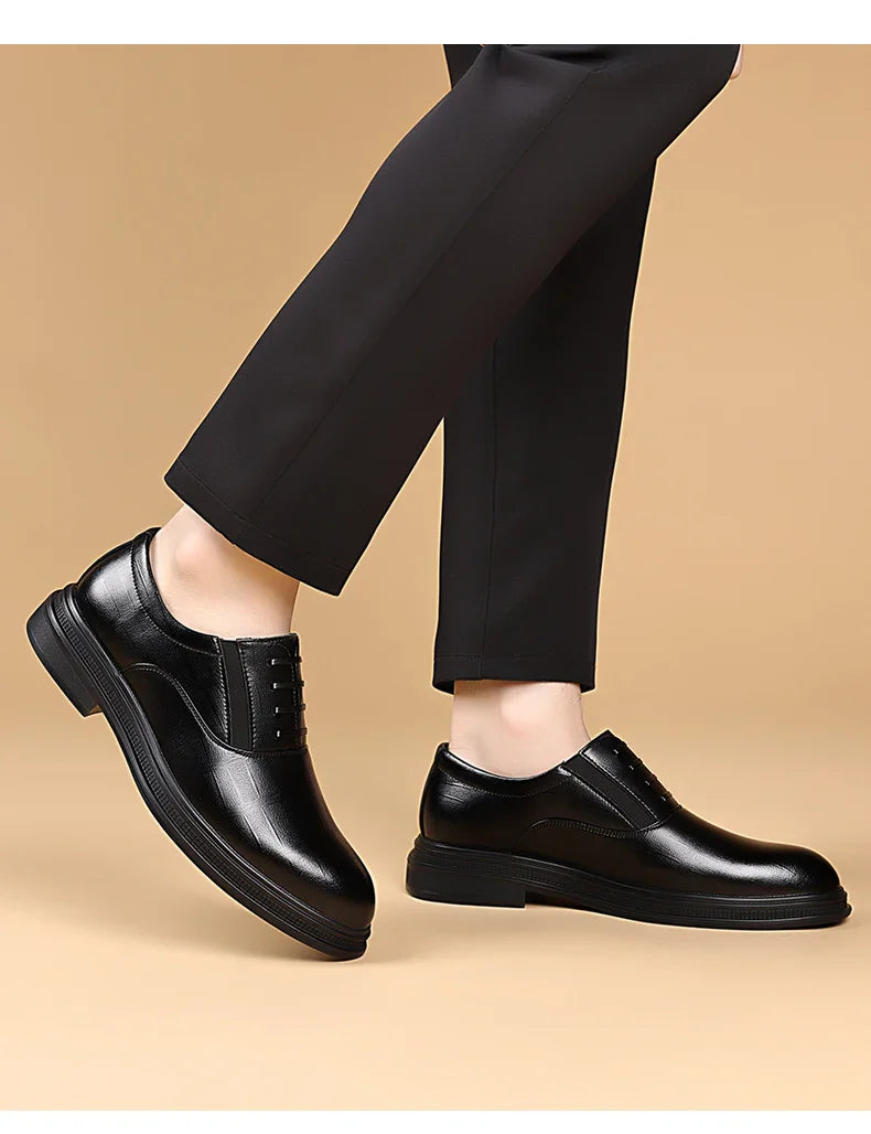 Men Dress Shoes Black Soft Leather Men Heighten Formal Shoes Casual Business Men Oxfords Suit Shoes