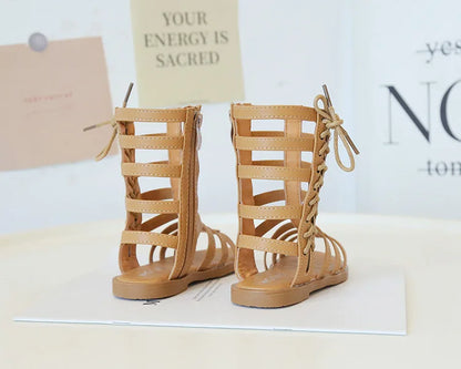 Children Sandals High-top Kids Girls Sandals Baby Sandals High Quality Flat Cut-Outs Beach Sandals