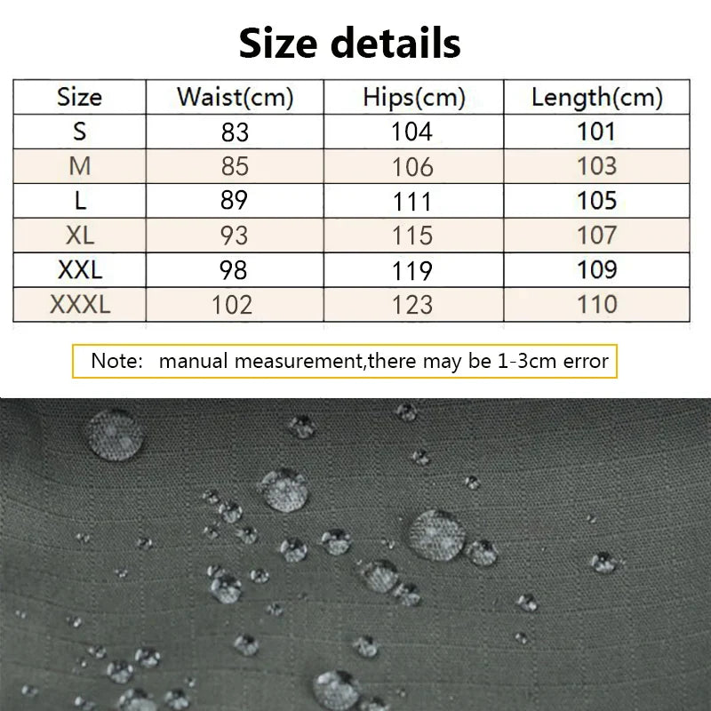 New Tactical Work Pants Men Outdoor Cargo Trousers Multi-pocket Waterproof Pant Autumn Spring Outdoor Workwear Hiking Trousers