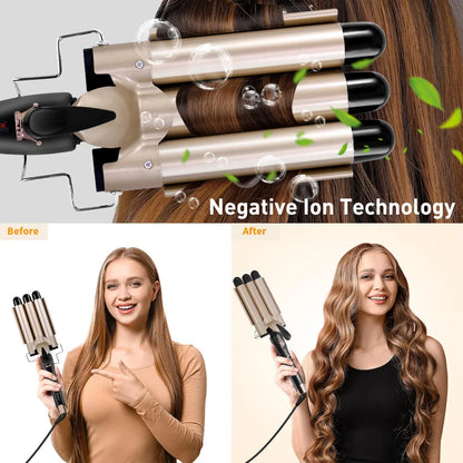 25MM Curling Iron Egg-Shaped Salon Professional Constant Temperature Hair Protection Negative Ion Big Wave