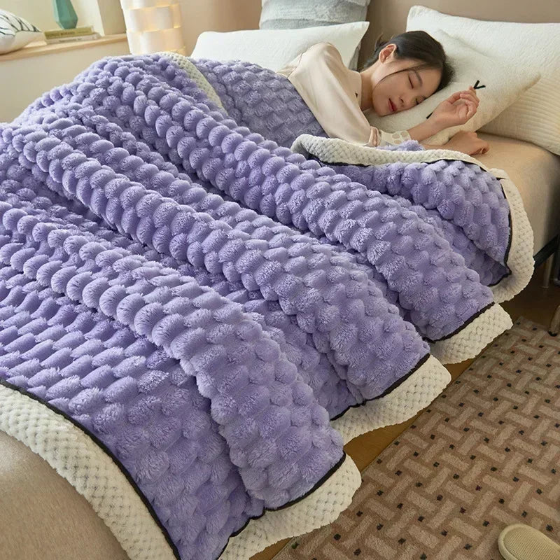 Turtle Velvet Autumn Winter Warm Sleeping Blanket Soft Comfortable Flannel Fleece Blankets for Bed Cozy Fluffy Warmth Blanket