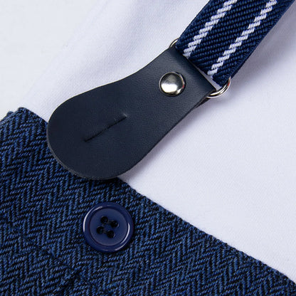 Baby Boys Baptism Outfit Infant Wedding Gentleman Set Christening Formal Birthday Party Suit Suspender Bow Tie Romper