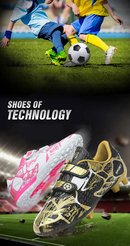 Kids Soccer Shoes Society TF/FG School Football Boots Cleats Grass Sneakers Boy Girl Outdoor Athletic Training Sports Footwear