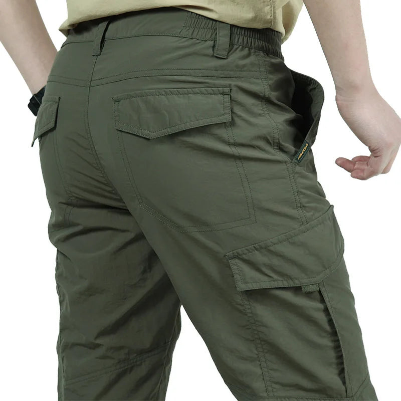 Summer Military Tactical Pants Quick Drying Cargo Men Waterproof Casual Wear resistant Multi-pocket Outdoor Hiking Trousers