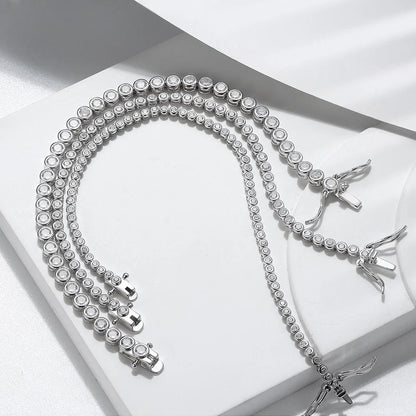 D VVS1 Round Moissanite Tennis Bracelet Original s925 Sterling Silver Plated 18k Gold with GRA Bracelets for Women Man