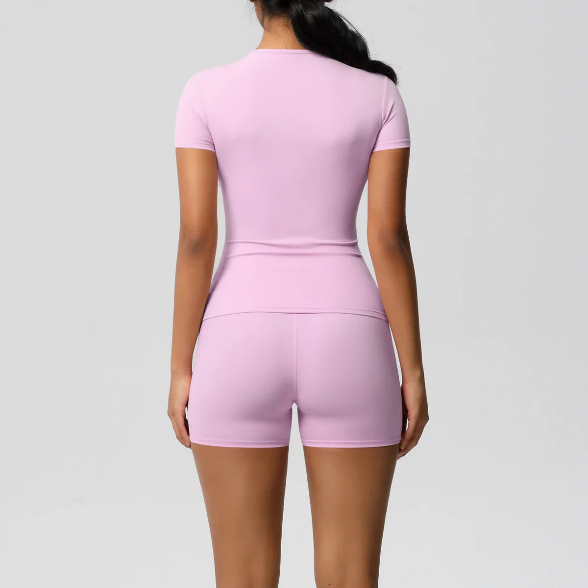 Workout Sportswear 2Pcs Piece Female Yoga Shirt Push Up Workout Clothes Women Outdoors Sport  High Waist  Fitness Sport Shorts