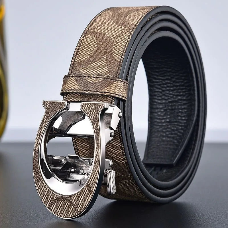 High Quality 34mm Designers Business Mens belt Luxury Brand Famous Male brand Buckle Canvas Leather Belt for Women jeans belt