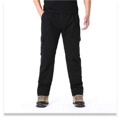 Men's Cotton Cargo Pants Casual Multiple Pocket Tacitcal Pants Spring Autumn Outdoor Camping Hiking Work Pants