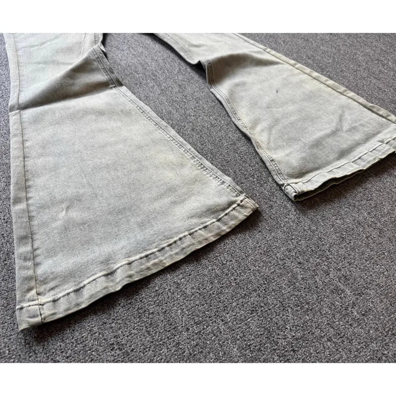 Rick Lavagem Azul Bolso com Zíper Calça Jeans Slim Fit Calças Jeans Algodão Denim Conforto Casual Tamanho P M G GG #B4