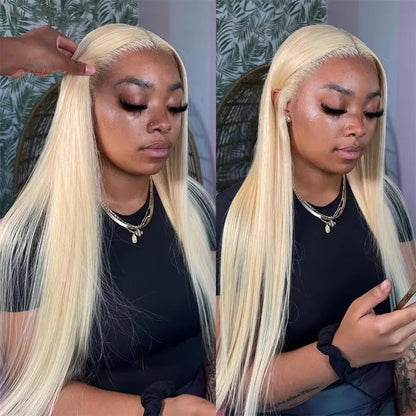 13x6 Silver Grey Colored Lace Front Wigs For Women 613 Blonde Body Wave Remy Transparent Lace Frontal Human Hair Wig Pre Plucked