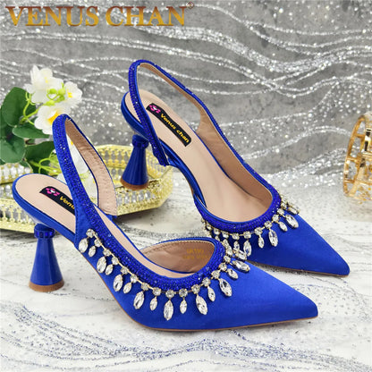 Large Size Women's Wedding Shoes Italian Elegant Women's Party Shoes Solid Color High Heels Women's Formal Shoes