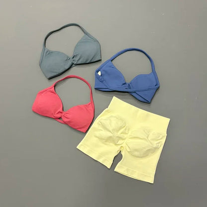 2PCS HISTELLO Sports Seamless Yoga Set Push Up Women Bra Scrunch Butt Lift Leggings Ultra Soft Comfort Yoga Workout Wear