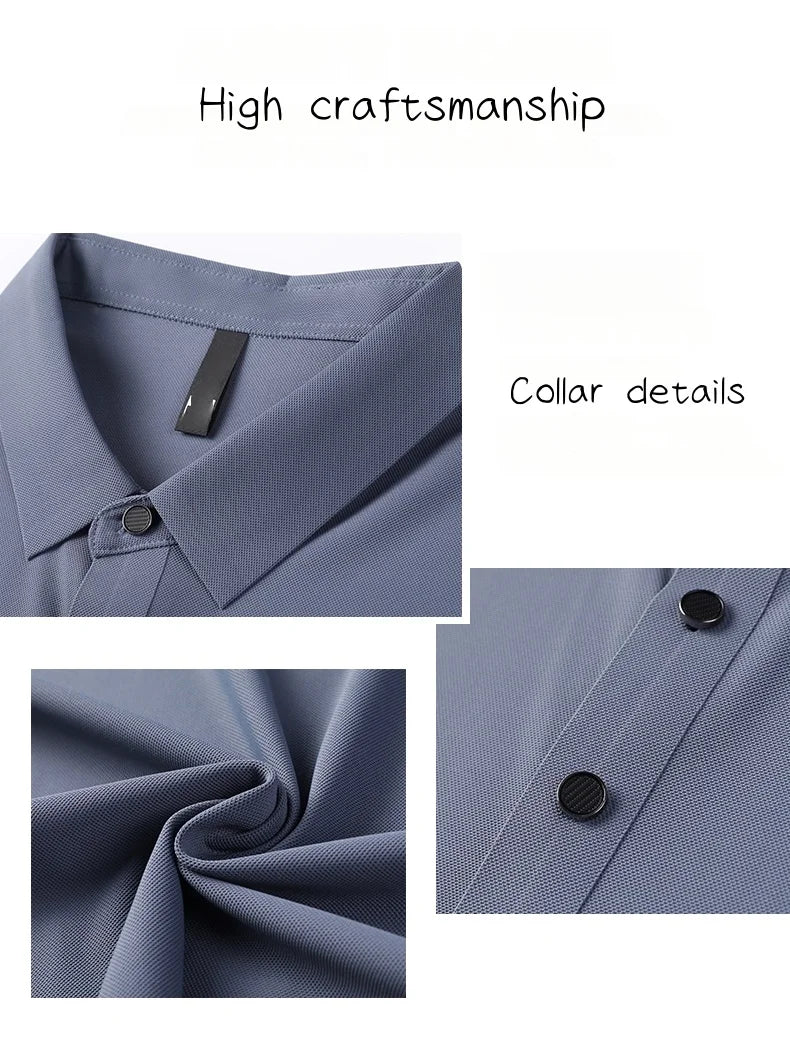 Men's Golf Outdoor Casual Polo Shirt T-Shirt Summer High-End Brand Cool and Breathable Fitness Sports Short Sleeve Top