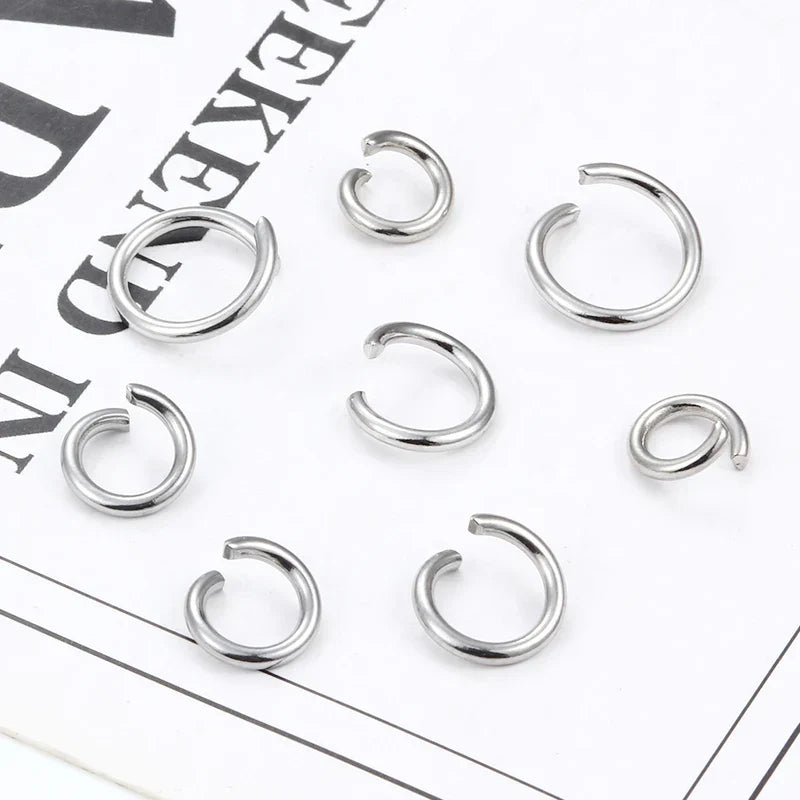 1.5mm Thick Stainless Steel Width 8mm 9mm 10mm 12mm  Open Jump Rings For Jewelry Making Supplies Accessories Findings Not Fade