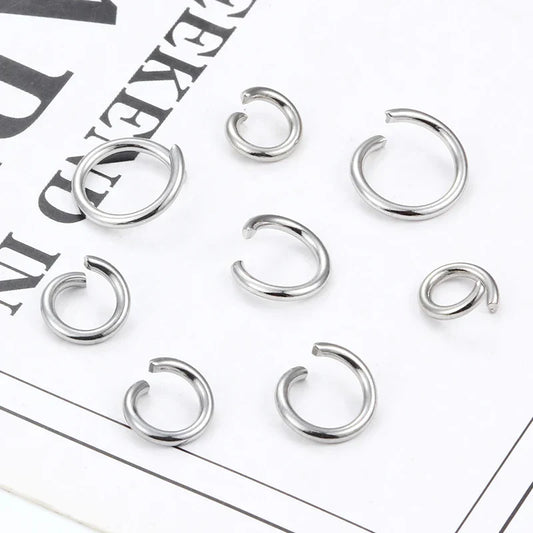 1.5mm Thick Stainless Steel Width 8mm 9mm 10mm 12mm  Open Jump Rings For Jewelry Making Supplies Accessories Findings Not Fade