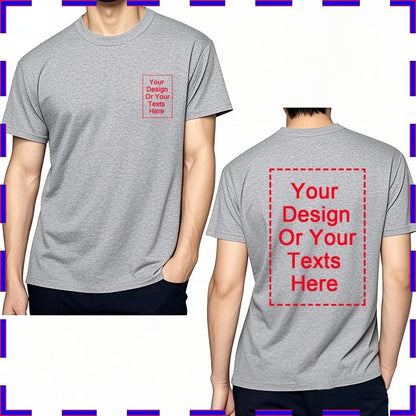 Custom Unisex Tshirt Add Your Own Message Cotton O Neck Top Tees Bigger Size Gift Custom Unisex Personalized Tshirts  4XL 5XL