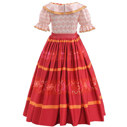 Children's dress summer 3-12 year old casual short sleeved girl's dress cotton print birthday party girl princess dress