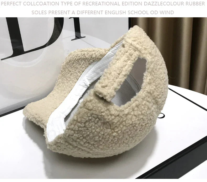 Winter Hats For Women Baseball Caps Plush Thickened Warm Baseball Cap Female Casual Solid Color Fashion Design Outdoor
