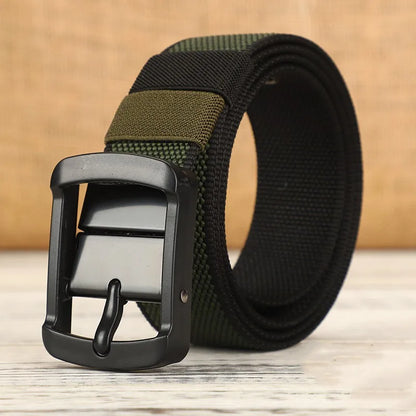 New canvas waist belt men's needle buckle leather belt nylon woven workwear casual tactical young teenagers students