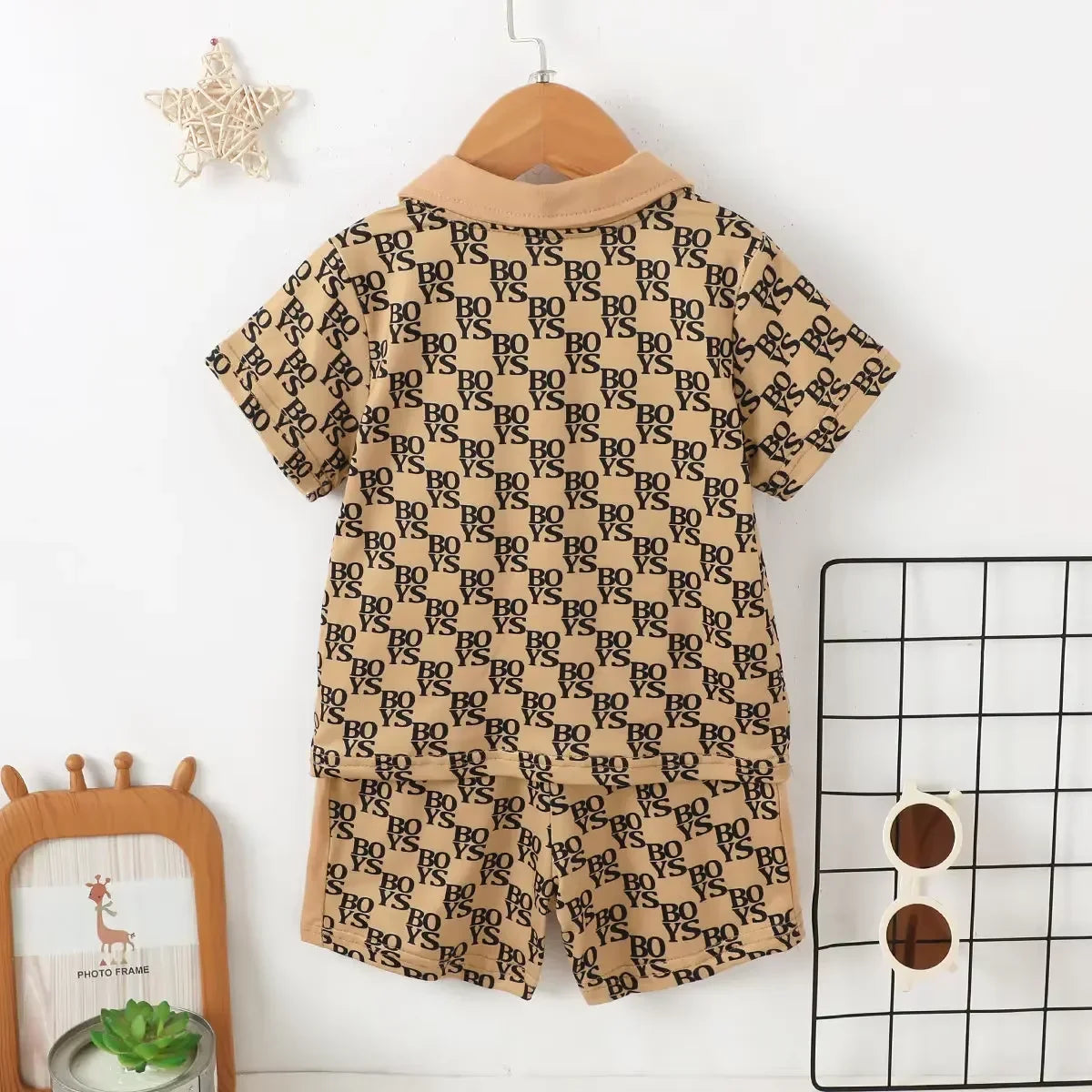 2PCS Clothing Set Children Fashion Gentleman Pocket Style Button Short Sleeve Top+Shorts Summer Outfit for Kids Boy 1-6 Years