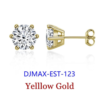 0.5-2ct Moissanite Diamond Stud Earrings for Women Original 925 Sterling Silver Lady's Moissanite Earring New 2026