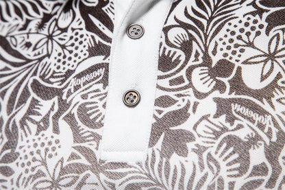 New Design Gradient Printed Cotton Blend Polo Shirts for Men Short Sleeve Summer Fashion Mens Polos