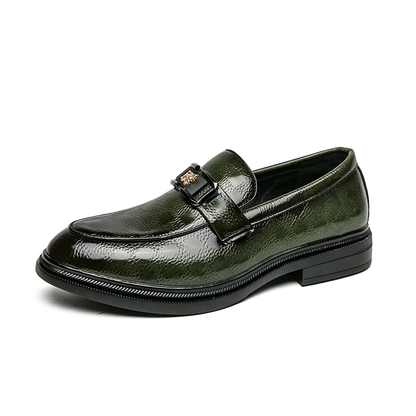 Original Design Dress Shoes For Men Business Casual Leather Formal Shoes Man Fashion Green Comfortable Slip-on Men's Social Shoe
