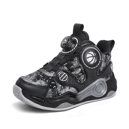 Children's Basketball Shoes Outdoor Anti-slip Cushioned Sneakers Boys Girls Ankle Support Basketball Combat Boots Athletic Shoes