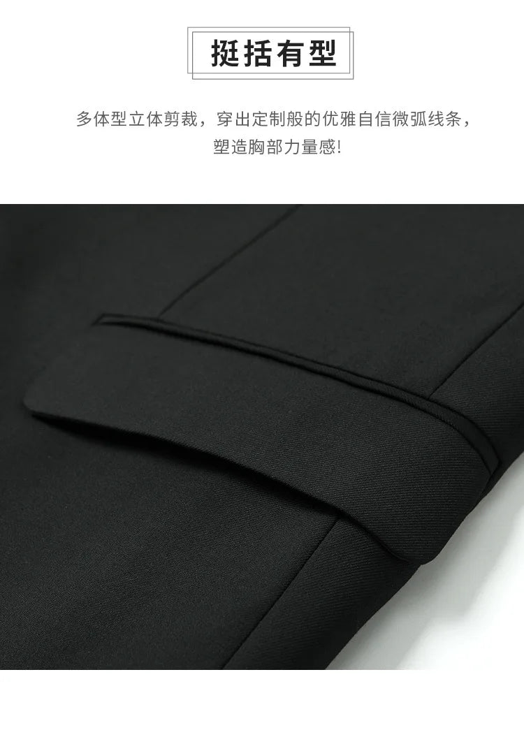Terno S-8GG (Blazer + Calça) Masculino Moda Casual Ao Ar Livre Cavalheiro Negócios Casamento Slim-fit Formal Estilo Britânico Terno de Casamento