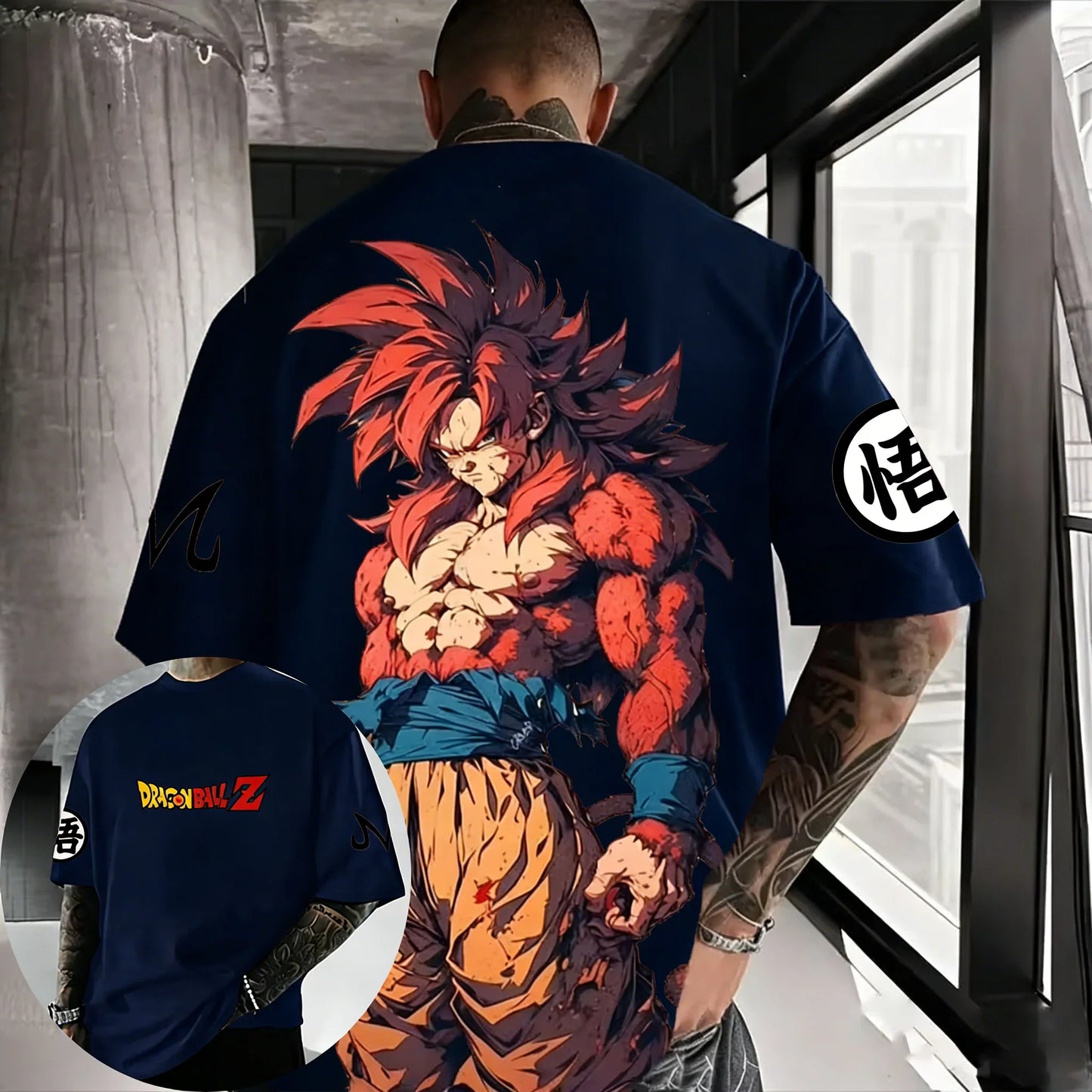 Anime Cotton T-shirt Summer New Super Saiyan 4 Printed Men and Women Street Hip Hop Casual Short Sleeve Top