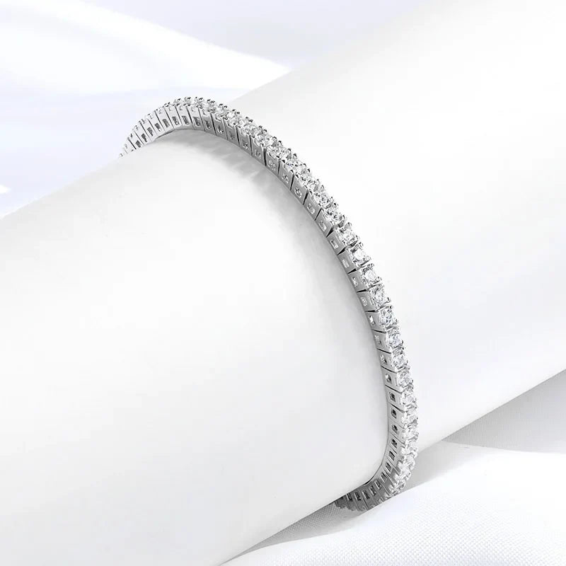 2MM D Color 100% Real Moissanite Tennis Bracelet for Women Lab Diamond Original Silver 925 Jewelry Hip Hop Party Chain