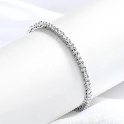 2MM D Color 100% Real Moissanite Tennis Bracelet for Women Lab Diamond Original Silver 925 Jewelry Hip Hop Party Chain