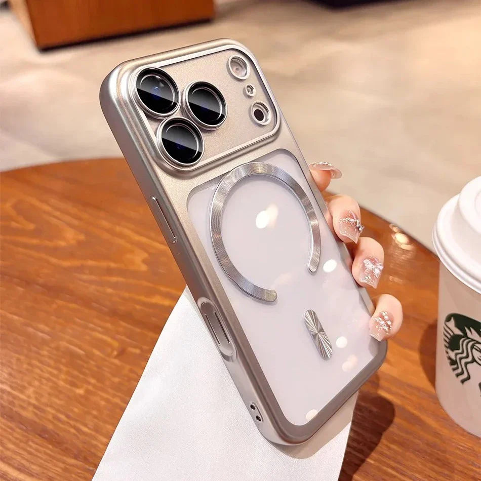 Plating Transparent For Magsafe Magnetic Case for IPhone 17 17Pro 17 Pro Max 17 Air Original Soft TPU Lens Protector Cover