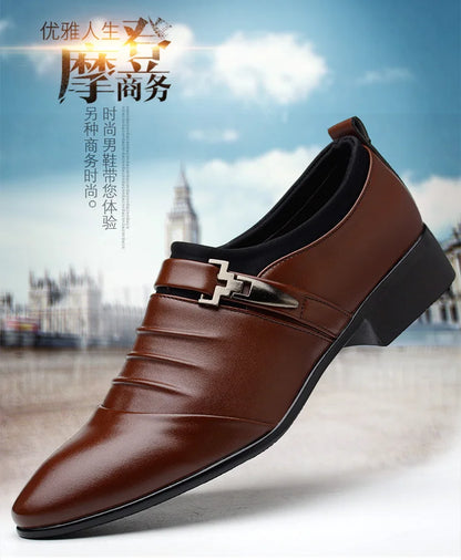 Classic White Men Dress Shoes 2024 Casual Business Leather Shoes for Men Point Toe Wedding Formal Shoes Men Size 46